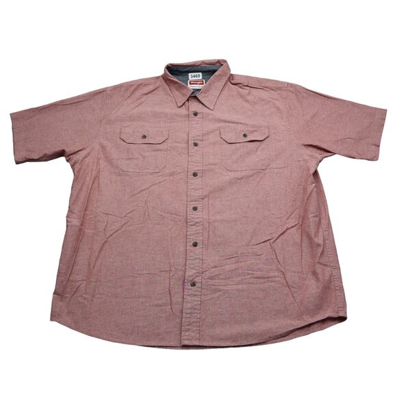 Wrangler Shirt Mens XL Extra Red Western Hike Outdoor Flex Workwear Button Up B1 - Picture 1 of 15